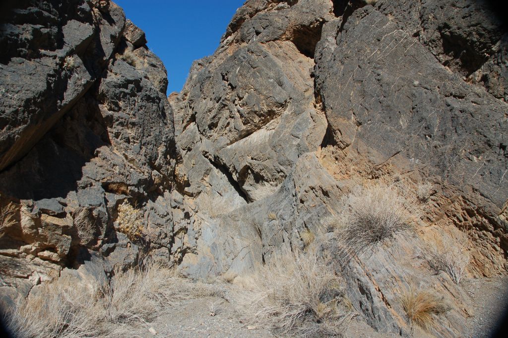 Other times, the canyon would narrow down so much that we didn't know if it would go through: